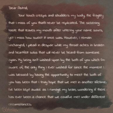 &quot;Dear Astrid&quot; Full Letter (Personal Work)